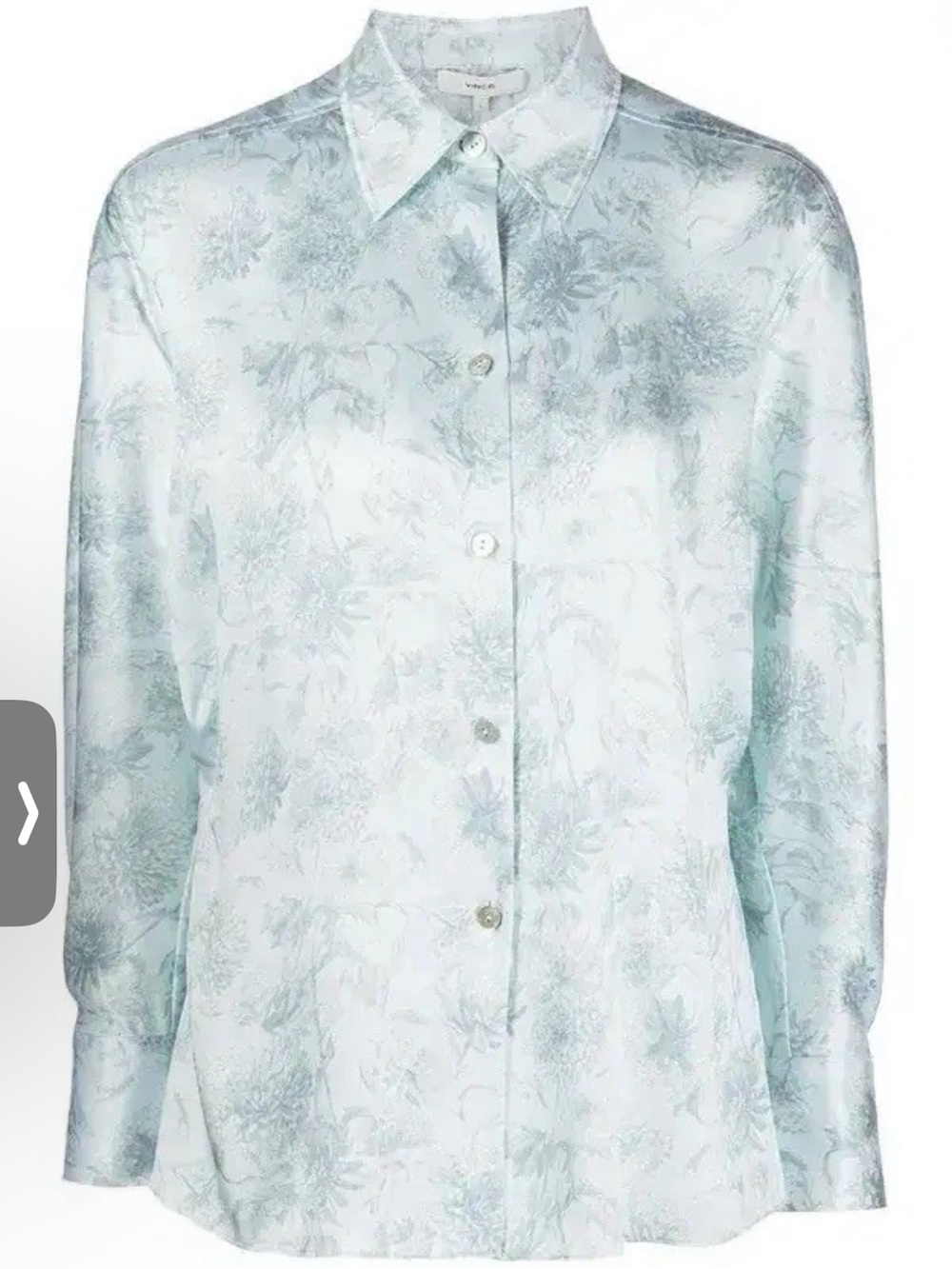 VINCE Dahlia print long sleeve 100% silk button down blouse size extra small